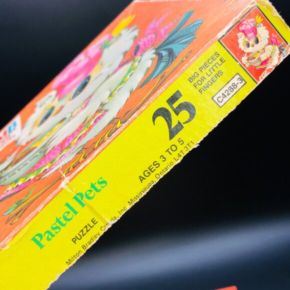 Vintage 60s Milton Bradley PASTEL PETS Lady Owl 25 Piece Jigsaw Puzzle COMPLETE - Picture 5 of 15